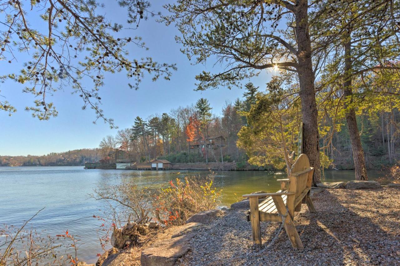 Lake Lure Log Cabin With Grill Steps To Beach! Villa Exterior photo